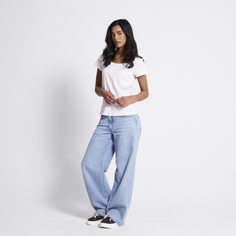Basic scoop neck tee "Filippa" Dusty Pink